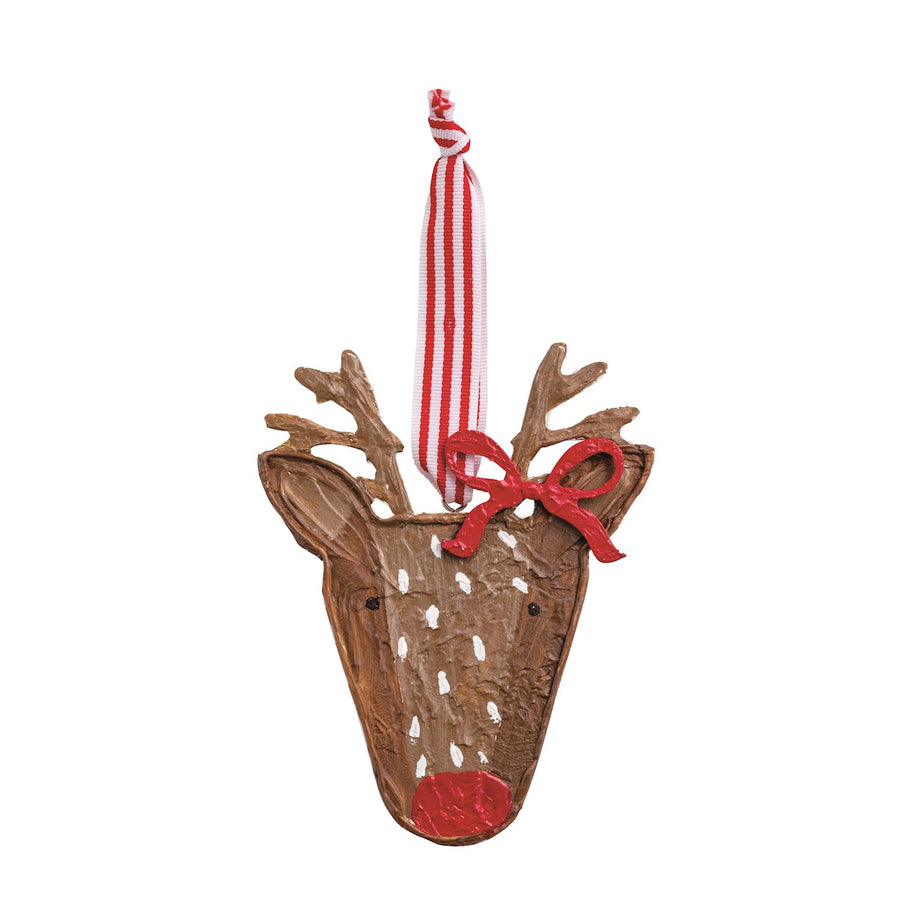 Reindeer Wood Painted Ornament