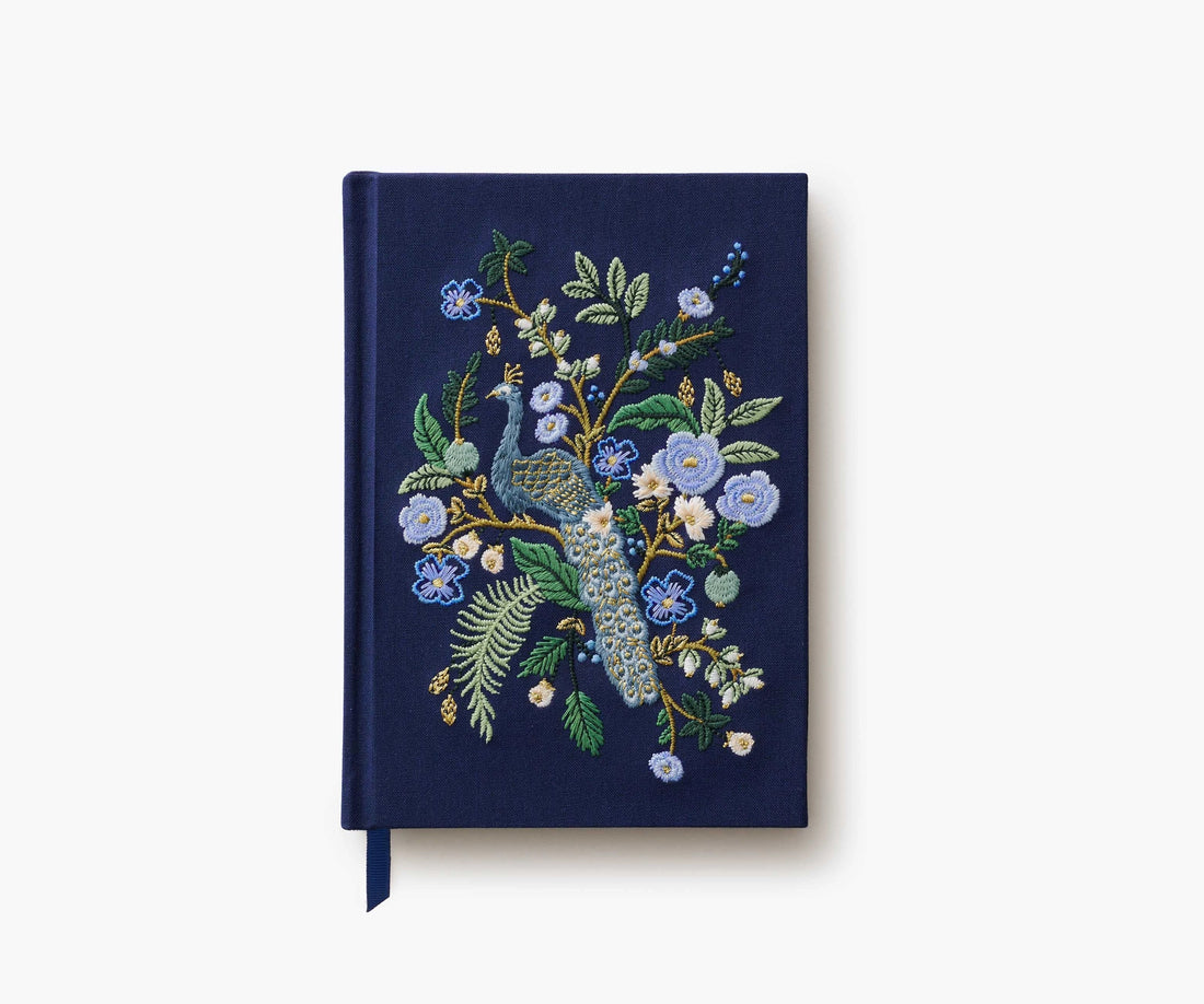 Rifle Paper Co Peacock Embroidered Journal Front