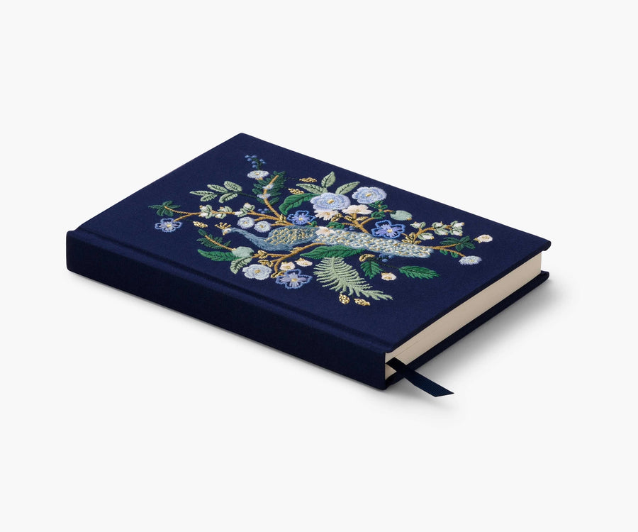 Rifle Paper Co Peacock Embroidered Journal Sideview