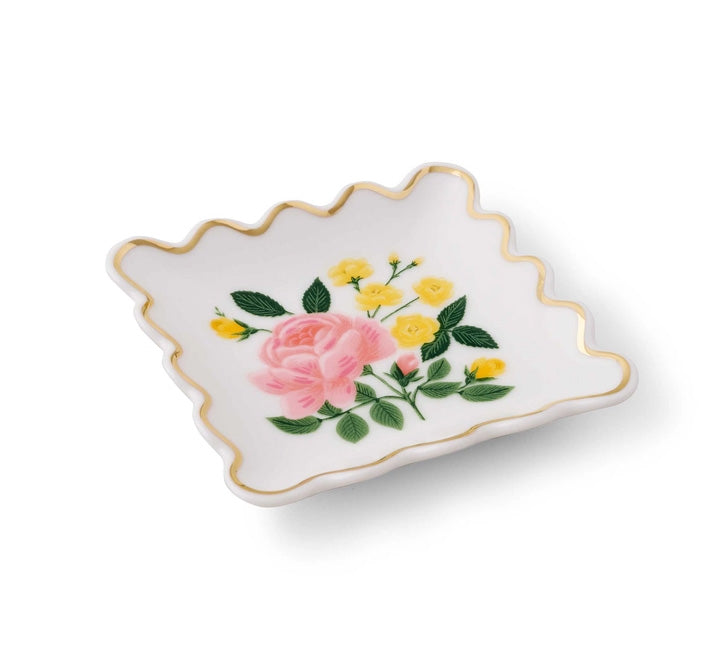 Roses Scalloped Trinket Dish