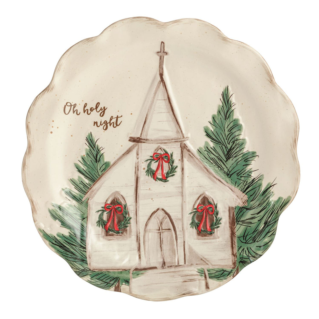 Round Nativity Church Platter