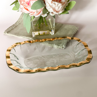 Annieglass Ruffle Rectangular Bowl