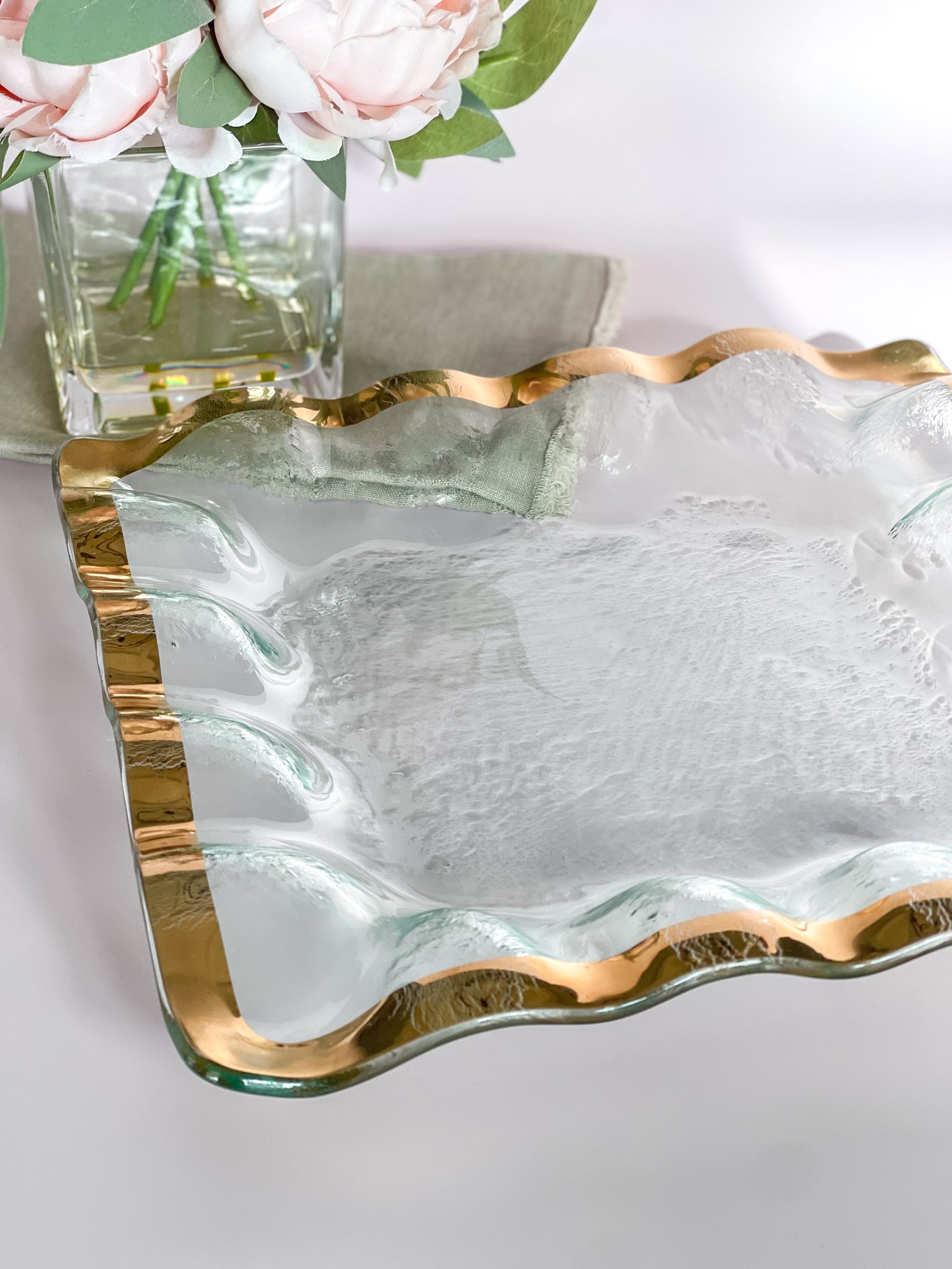 Annieglass Ruffle Square Server | SouthernlyPlace