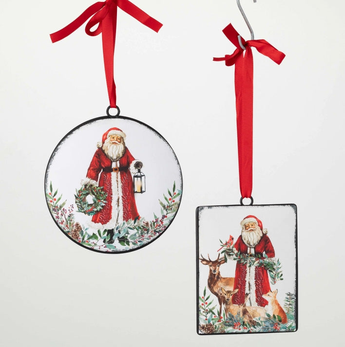 Rustic Santa Ornament