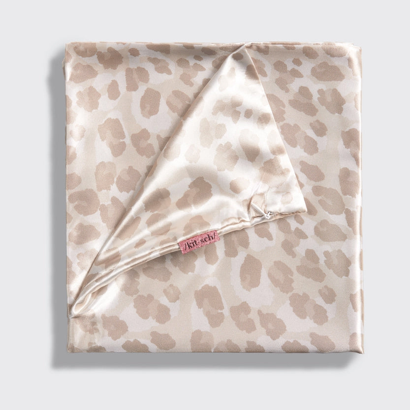 Satin Leopard Print Pillowcase
