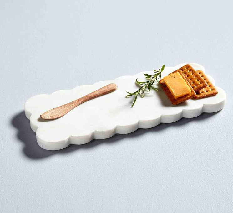 Scalloped Marble Board Set