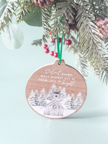Silent Night Wood Ornament