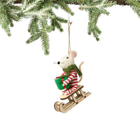 Sleigh Mouse Ornament 