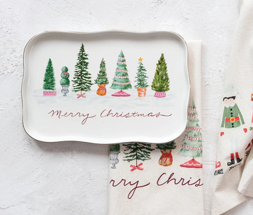 Stoneware Merry Christmas Platter