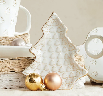 Stoneware Tree Shaped Plate