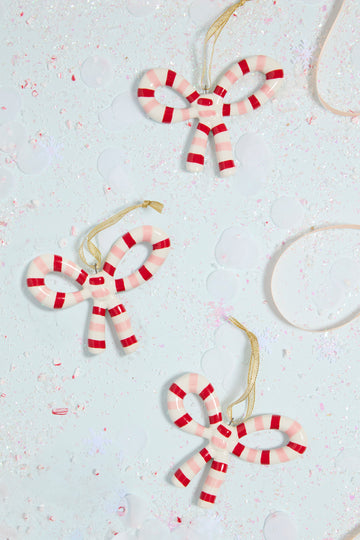 Striped Bow Ornament