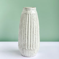 Tall White Textured Vase