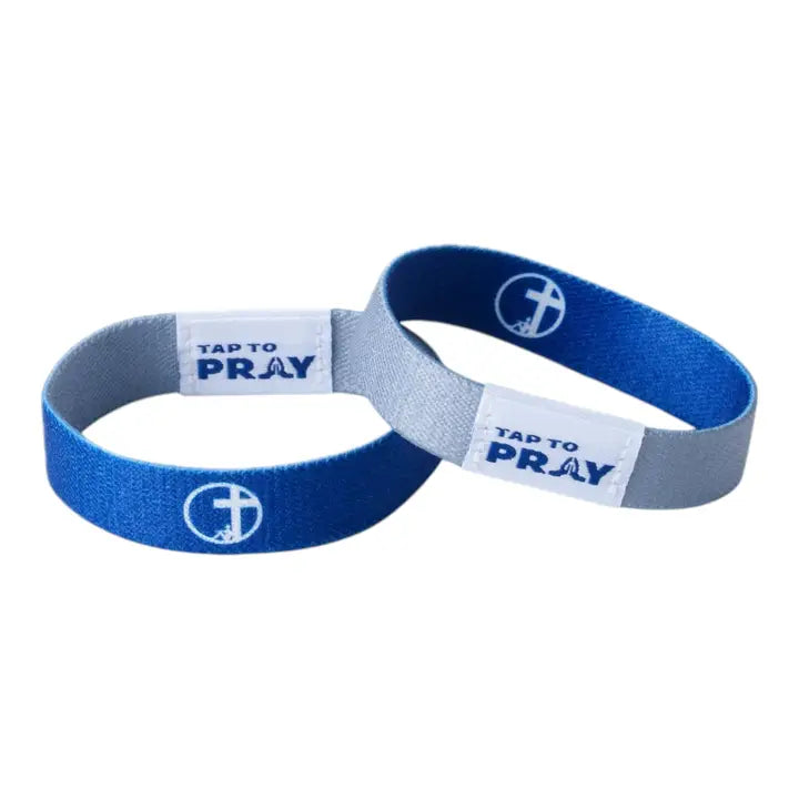 Tap To Pray Wristband - Navy & Grey