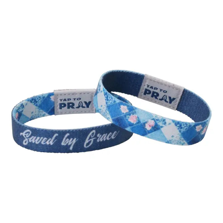 Tap To Pray Wristband - Patchwork Saved by Grace