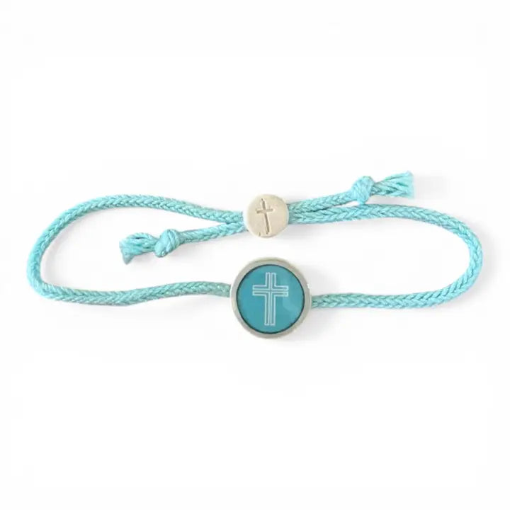 Tap To Pray Turquoise Cross Bracelet