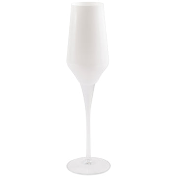 Vietri White Contessa Champagne Glass