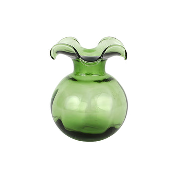 Vietri Dark Green Hibiscus Glass Bud Vase