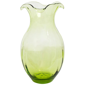 Vetri Green Large Vertical Fluted Hibiscus Vase