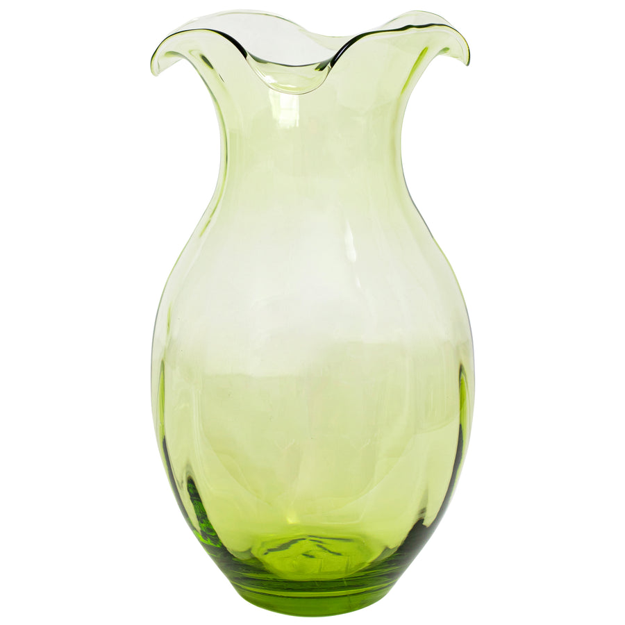 Vetri Green Large Vertical Fluted Hibiscus Vase