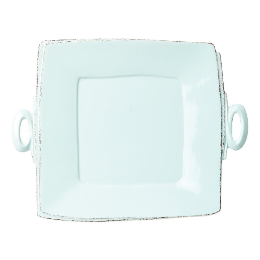 Vietri Lastra Aqua Handled Square Platter