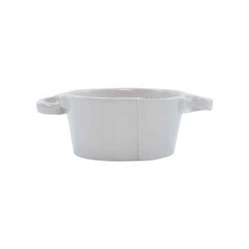 Vietri Lastra Light Gray Small Handled Bowl