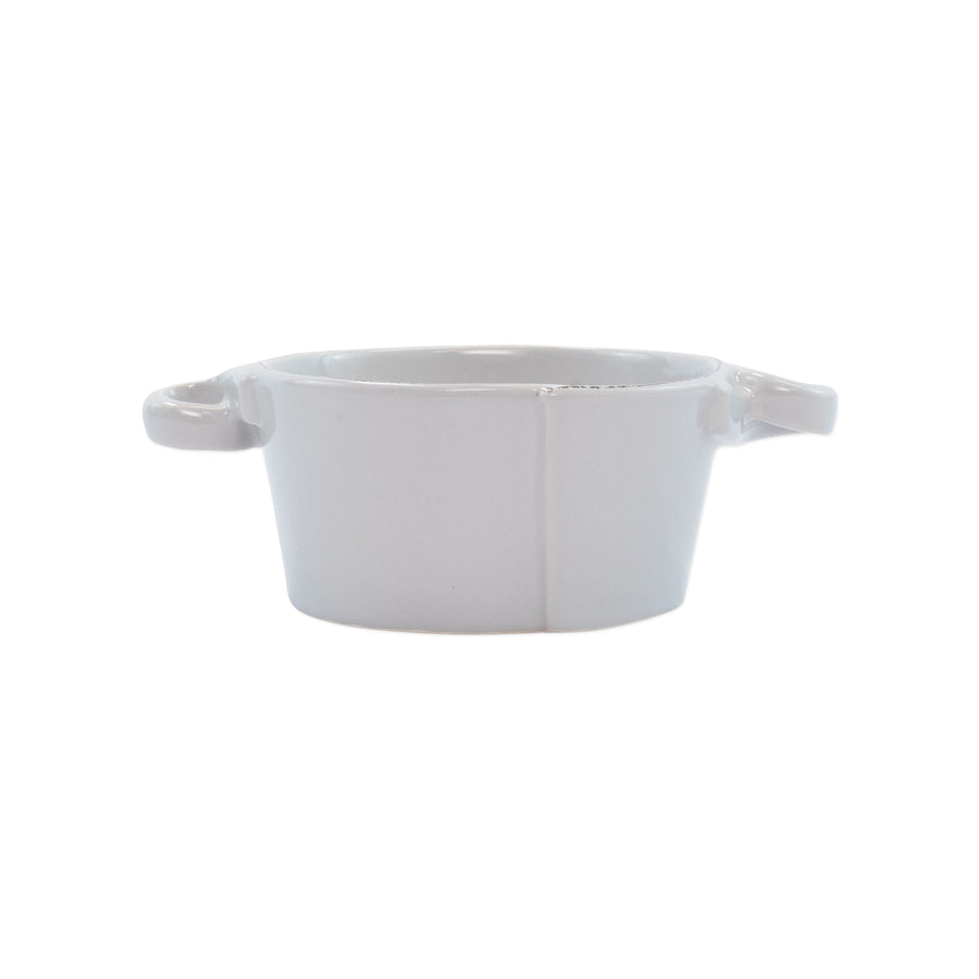 Vietri Lastra Light Gray Small Handled Bowl
