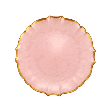 Vietri Pink Baroque Glass Charger