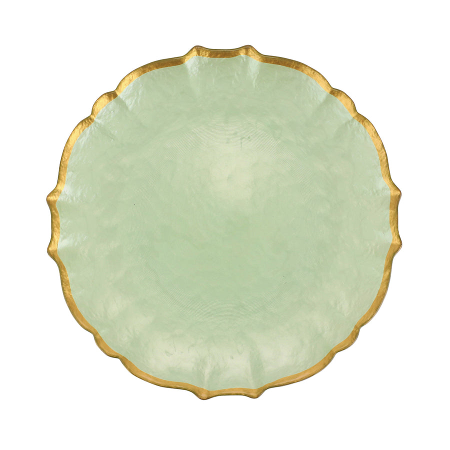 Vietri Pistachio Baroque Glass Charger