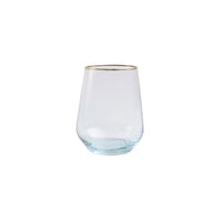 Vietri Rainbow Blue Stemless Wine Glass