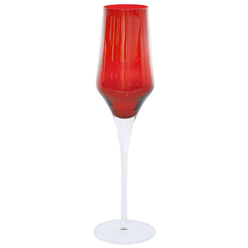 Vietri Red Contessa Champagne Glass