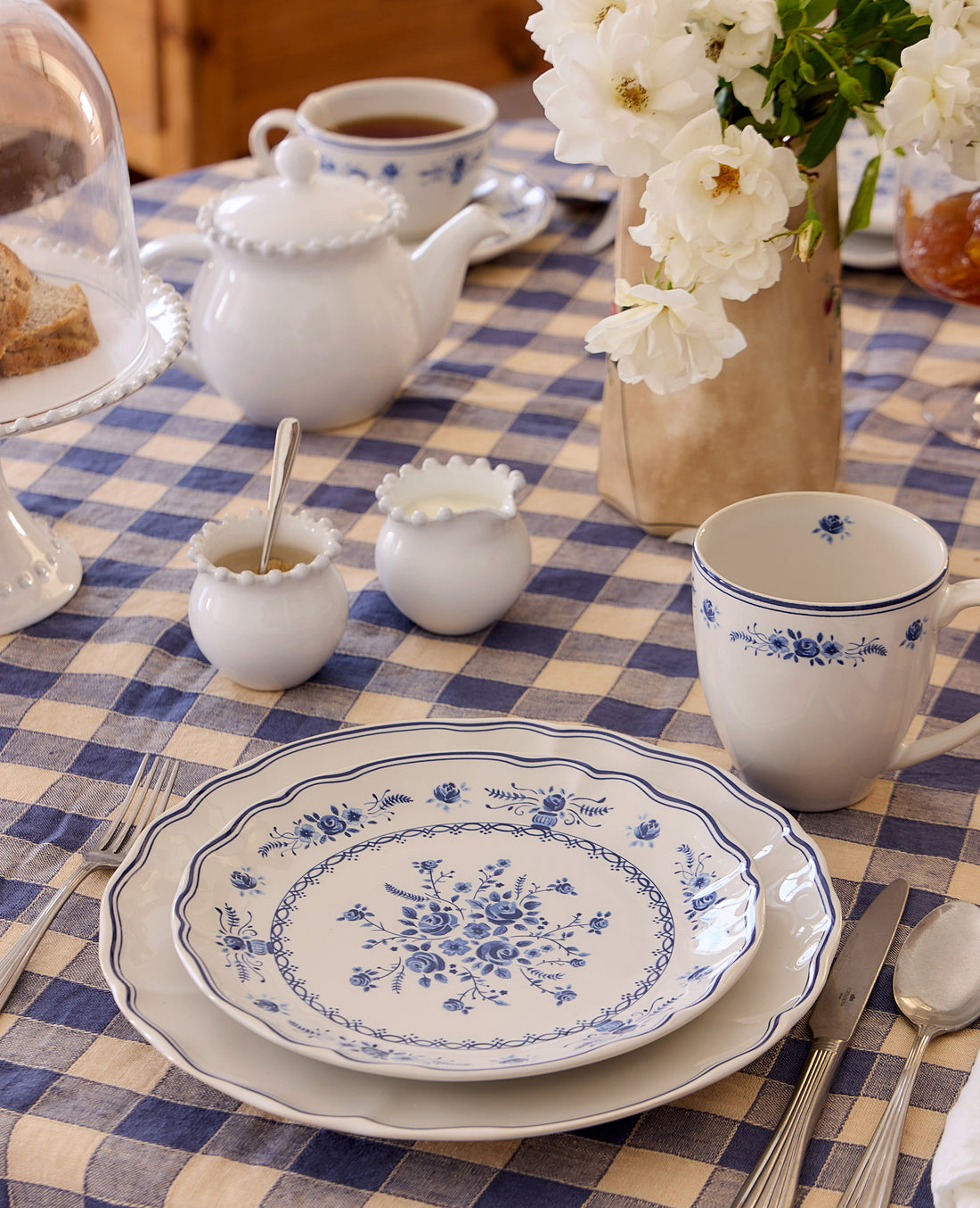 Vila Blue Floral Salad Plate