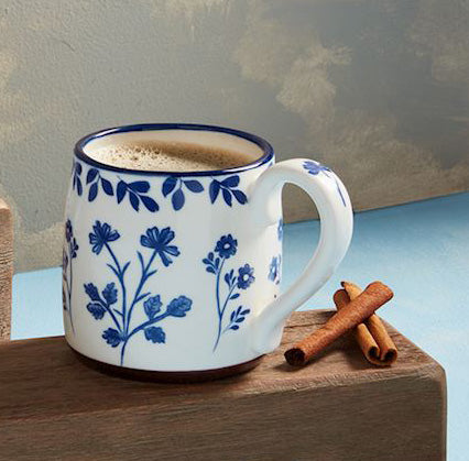 Blue and White Floral Vine Mug