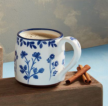 Blue and White Floral Vine Mug