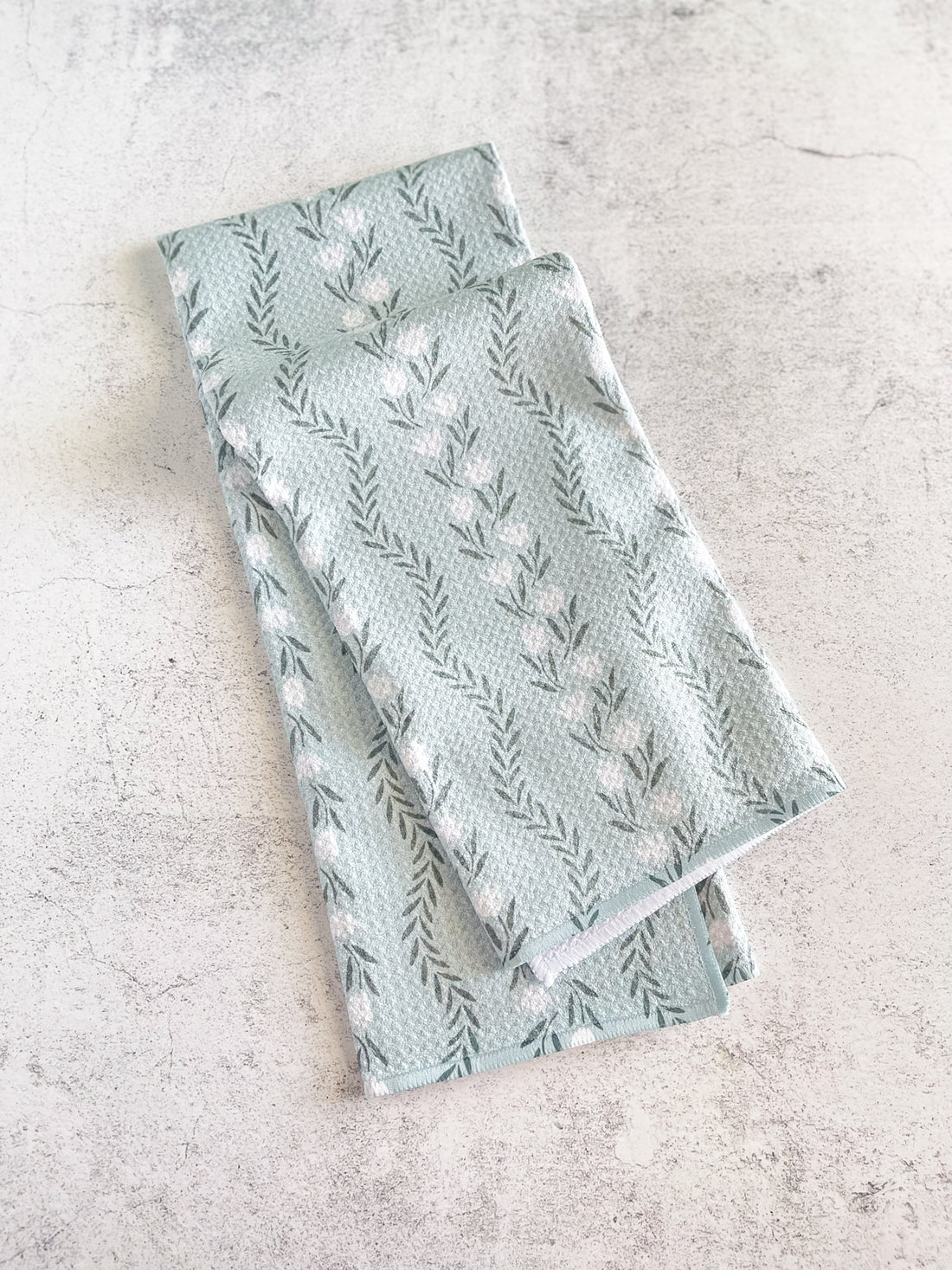 Vintage Floral Stripe Tea Towel