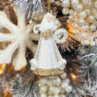 White And Gold Santa Ornament