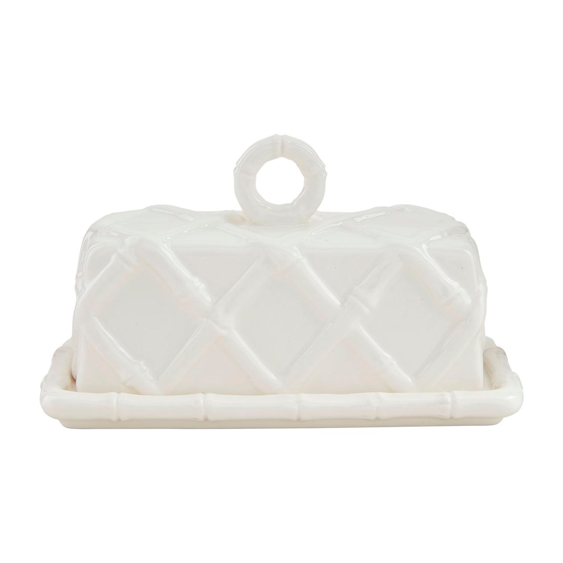 White Bamboo Butter Dish