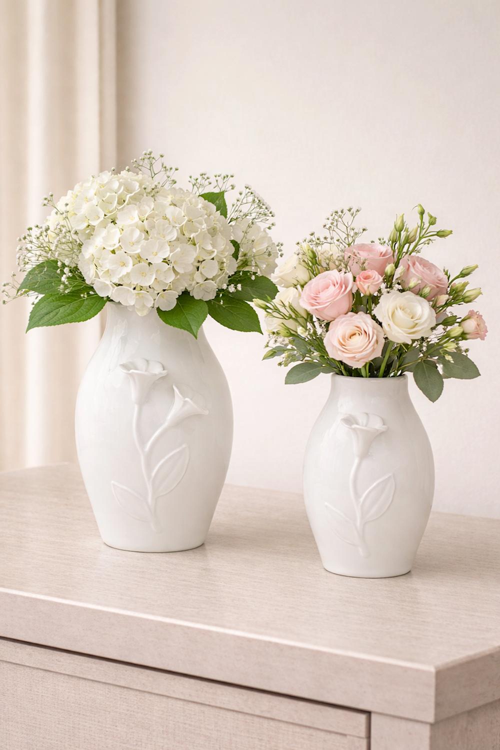 White Flower Vase