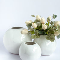 White Gloss Sphere Vase