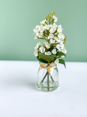White Lilac In Glass Vase