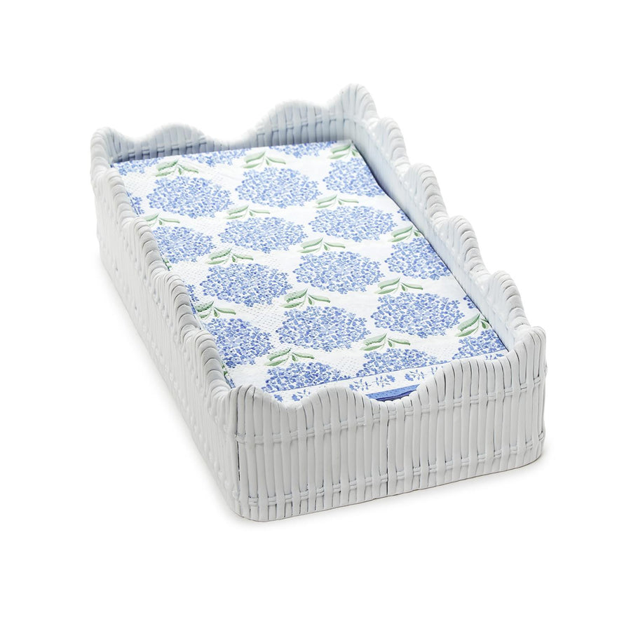White Scalloped Guest Napkin Holder