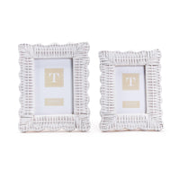 White Wicker Photo Frame