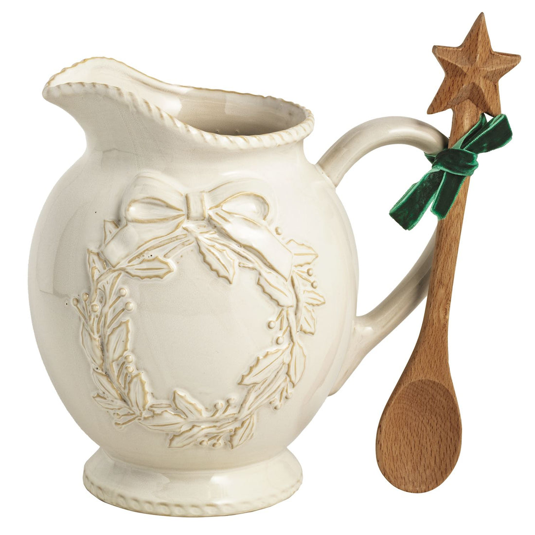 White Xmas Wreath Pitcher