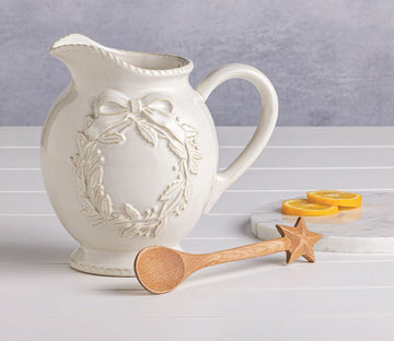 White Xmas Wreath Pitcher