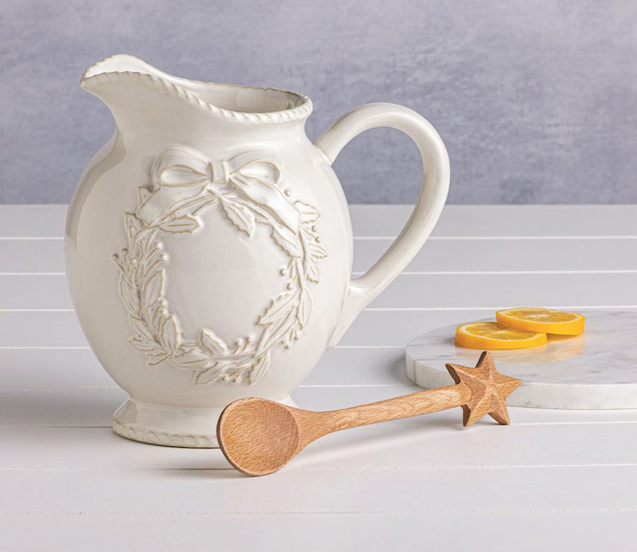 White Xmas Wreath Pitcher