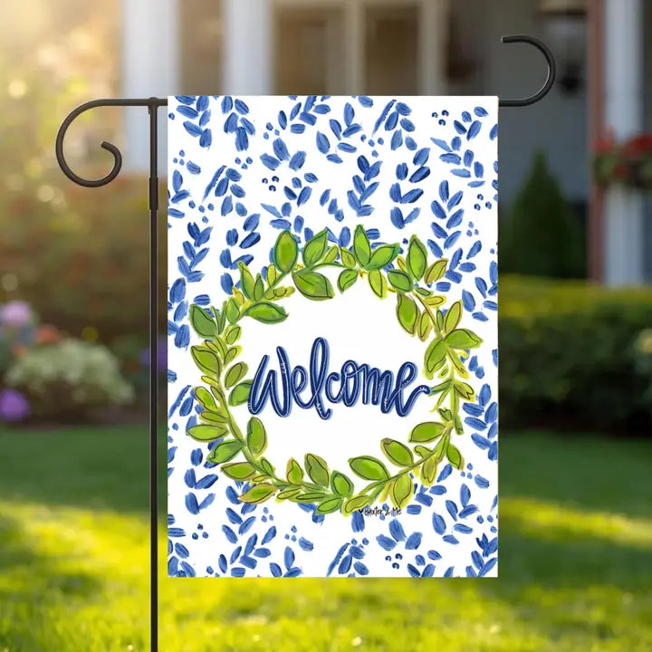 Willow And Green Welcome Garden Flag