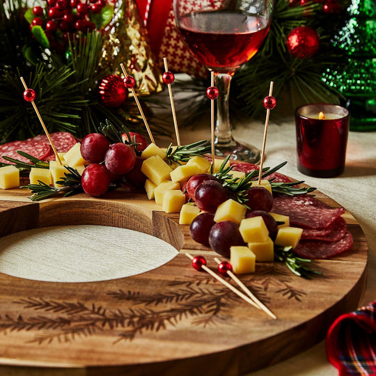 Wreath Serving Board w/ Toothpicks