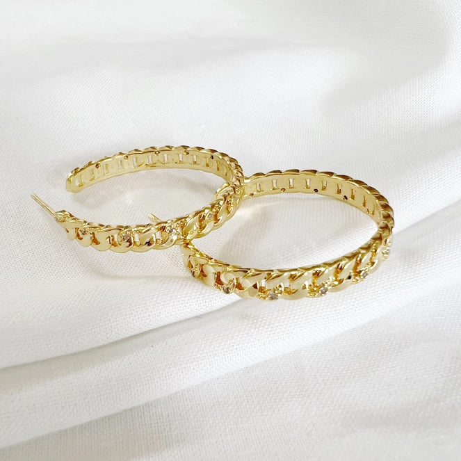 Zara Pave Hoop Earrings