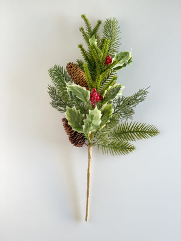 17" Holly And Pine Pick