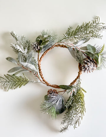 5.5 Inch Inner Winter Pine Candle Ring