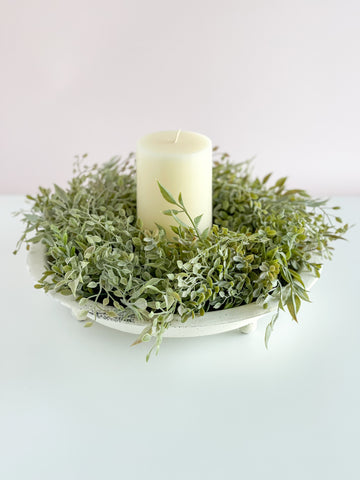 6.5 Garden Sage Candle Ring And Mini Wreath